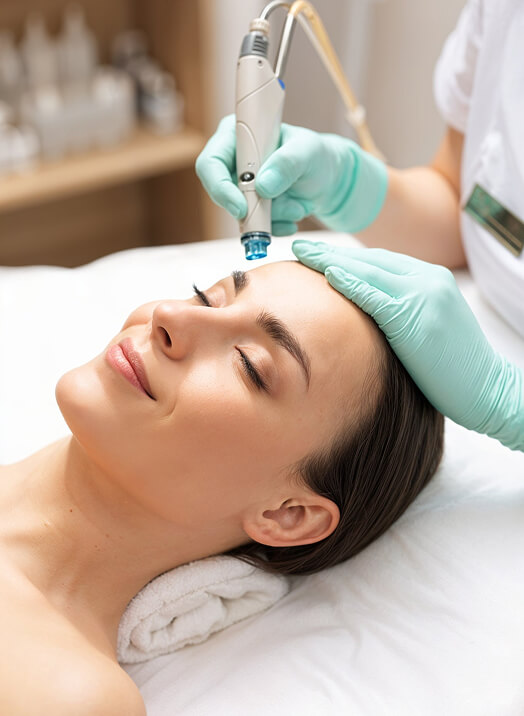 Skin treatment close-up
